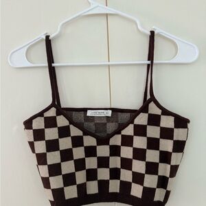 12th Tribe Brown and Cream Fitted Camisole